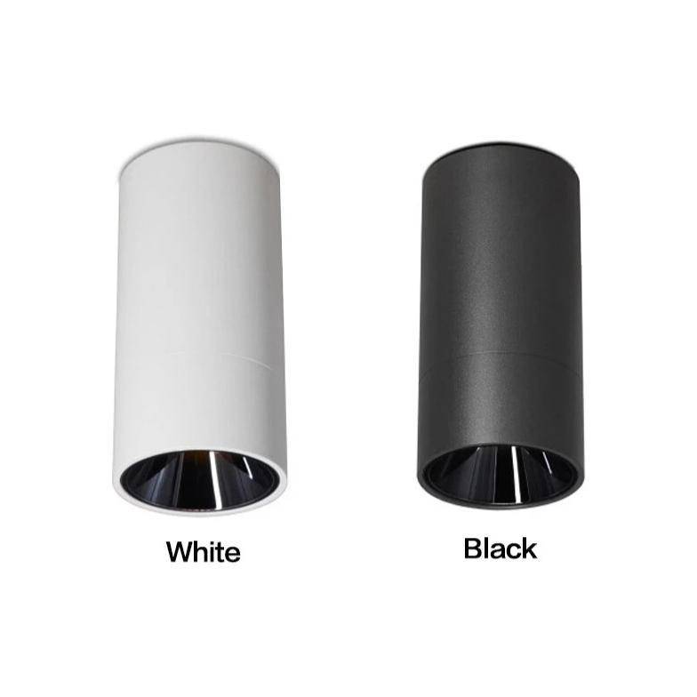 Modern LED Cylinder Spotlight in Black or White Black Norenza