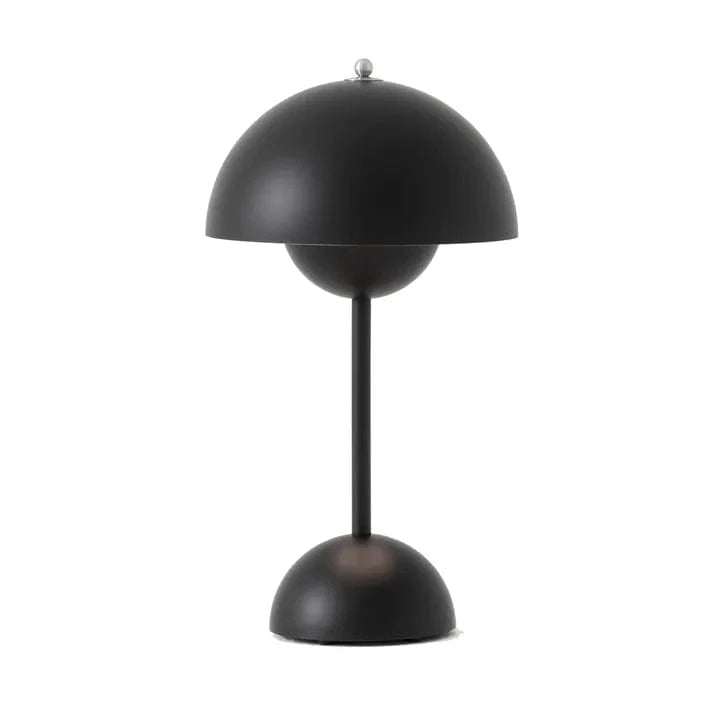 Modern LED Desk Lamp in Colorful Metal with Round Shade Black Norenza