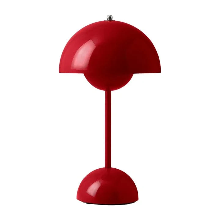 Modern LED Desk Lamp in Colorful Metal with Round Shade Red Norenza