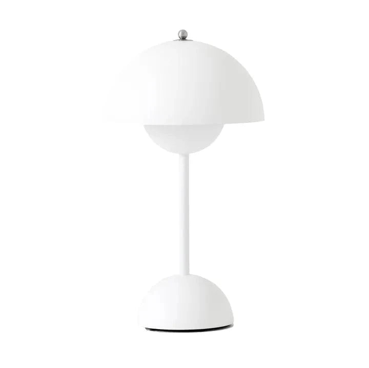 Modern LED Desk Lamp in Colorful Metal with Round Shade White Norenza