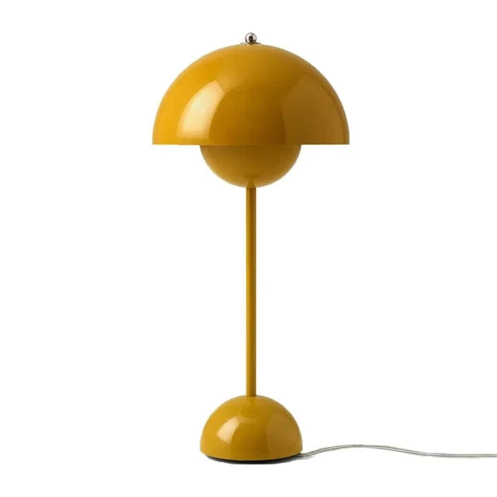 Modern LED Desk Lamp in Colorful Metal with Round Shade Yellow Norenza