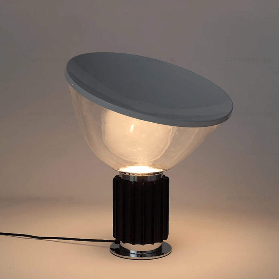 Modern LED Desk Lamp with Industrial Base and Round Shade Black Norenza