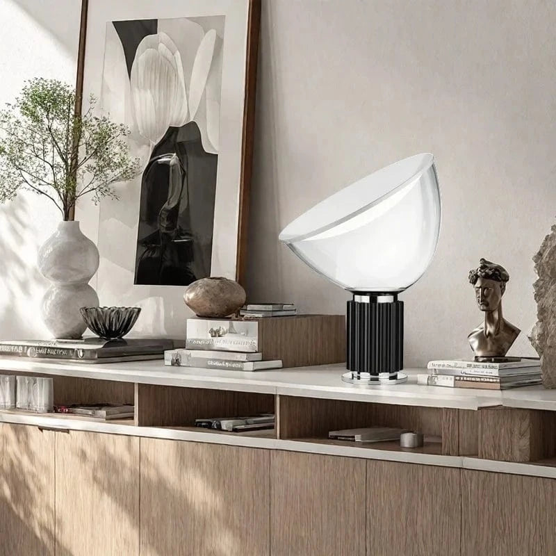 Modern LED Desk Lamp with Industrial Base and Round Shade Norenza