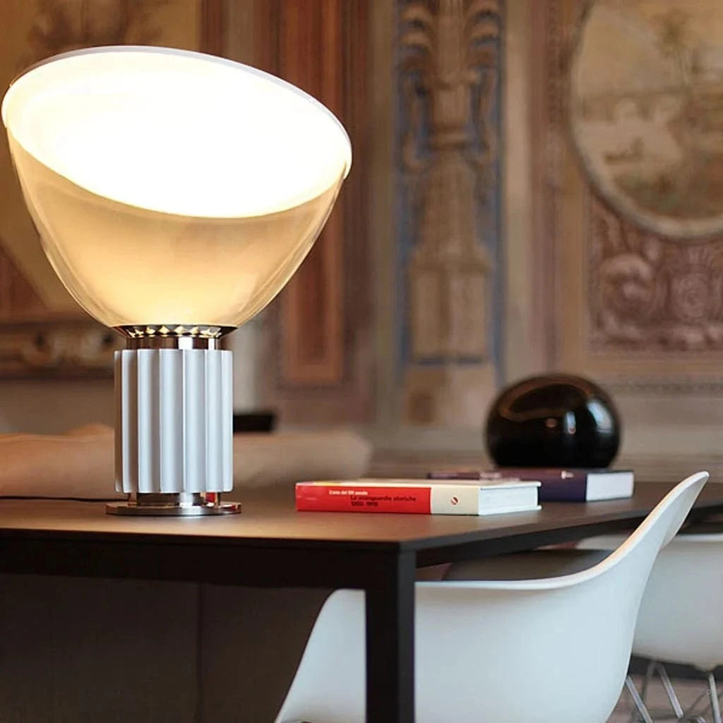 Modern LED Desk Lamp with Industrial Base and Round Shade Norenza