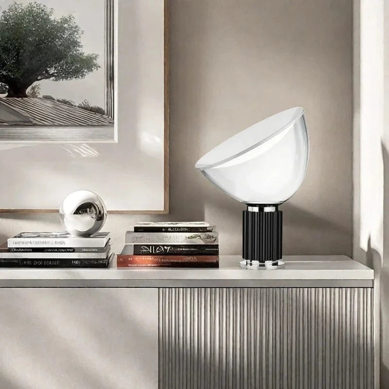 Modern LED Desk Lamp with Industrial Base and Round Shade Norenza