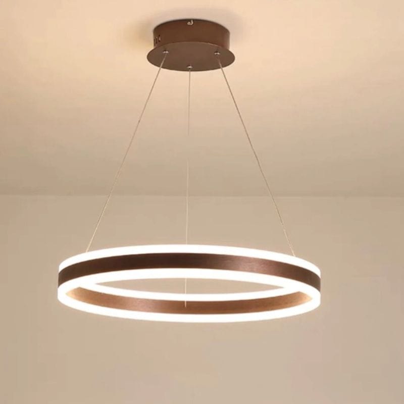 Modern LED Dimmable Ring Design Chandelier Brown / 16 in (40 cm) Norenza