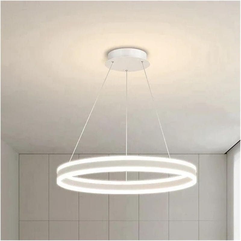 Modern LED Dimmable Ring Design Chandelier White / 16 in (40 cm) Norenza
