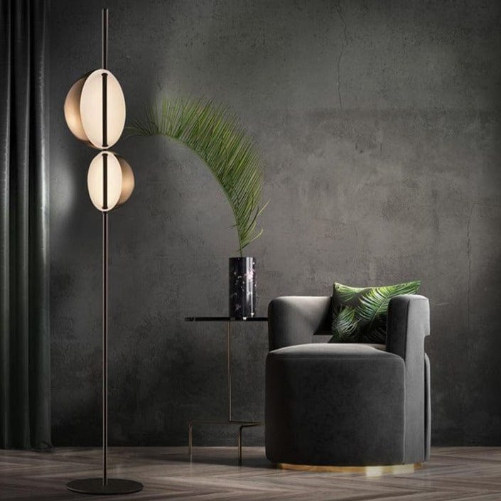 Modern LED Floor Lamp with Double Metal Shade Norenza