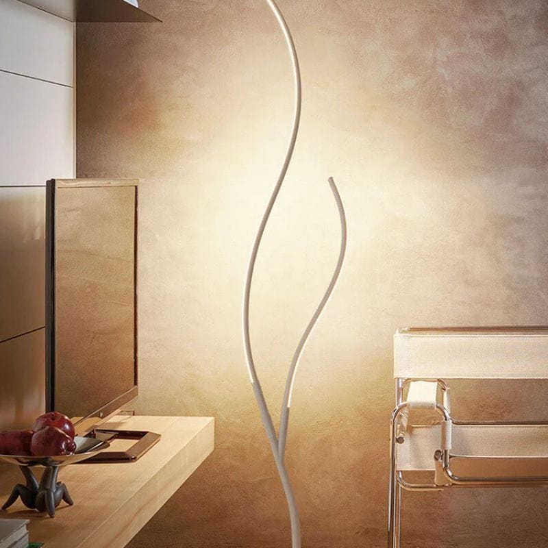 Modern LED Floor Lamp with Remote Control and Dimmable Brightness White Norenza