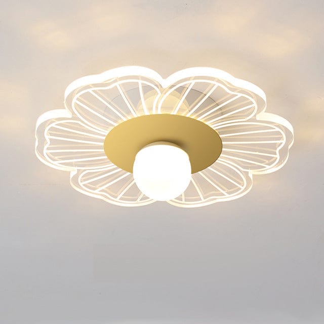 Modern LED Flower-Shaped Ceiling Light - Majesty Gold / Chaude Norenza