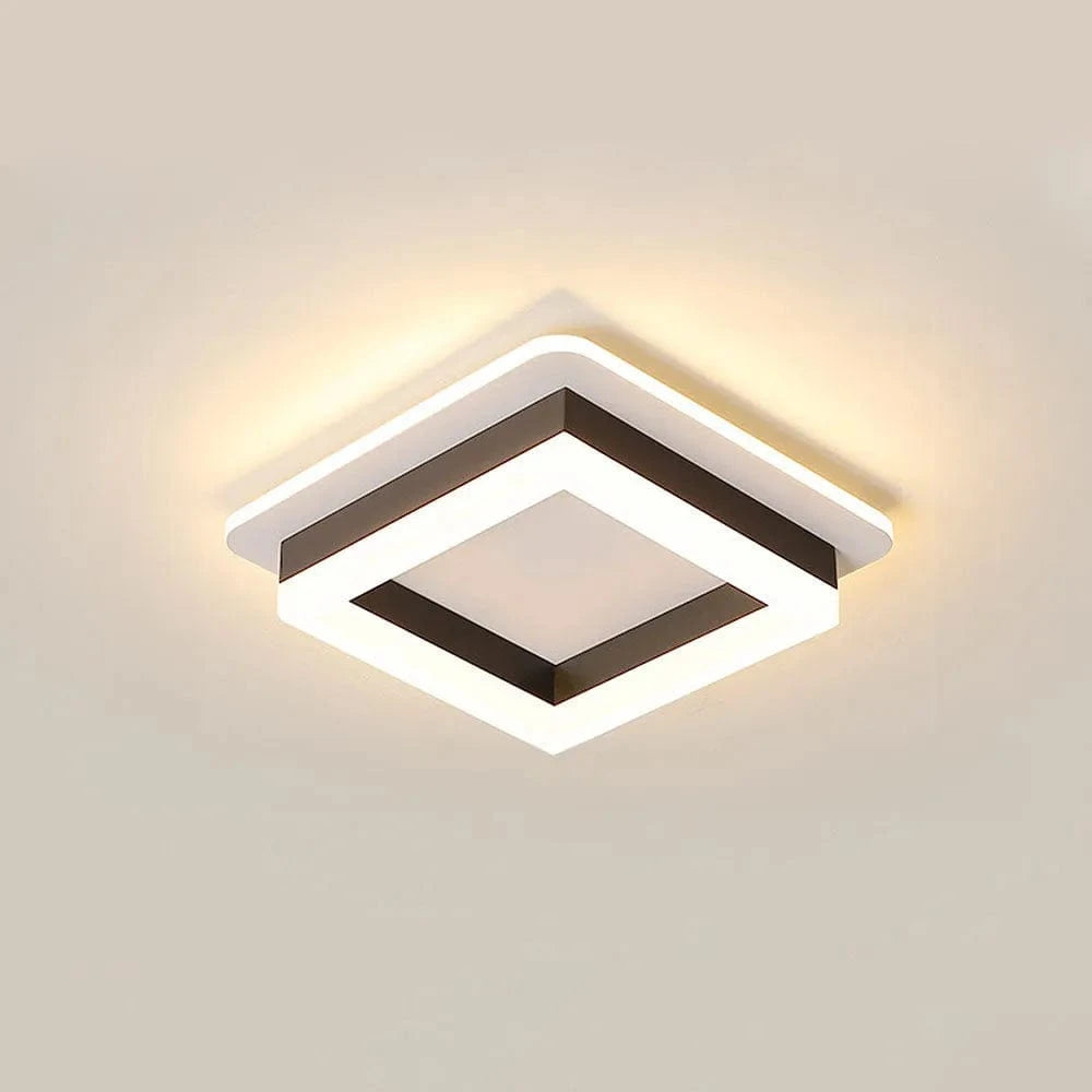 Modern LED Indoor Ceiling Light for Hallways, Stairs, and More Black / Square Norenza