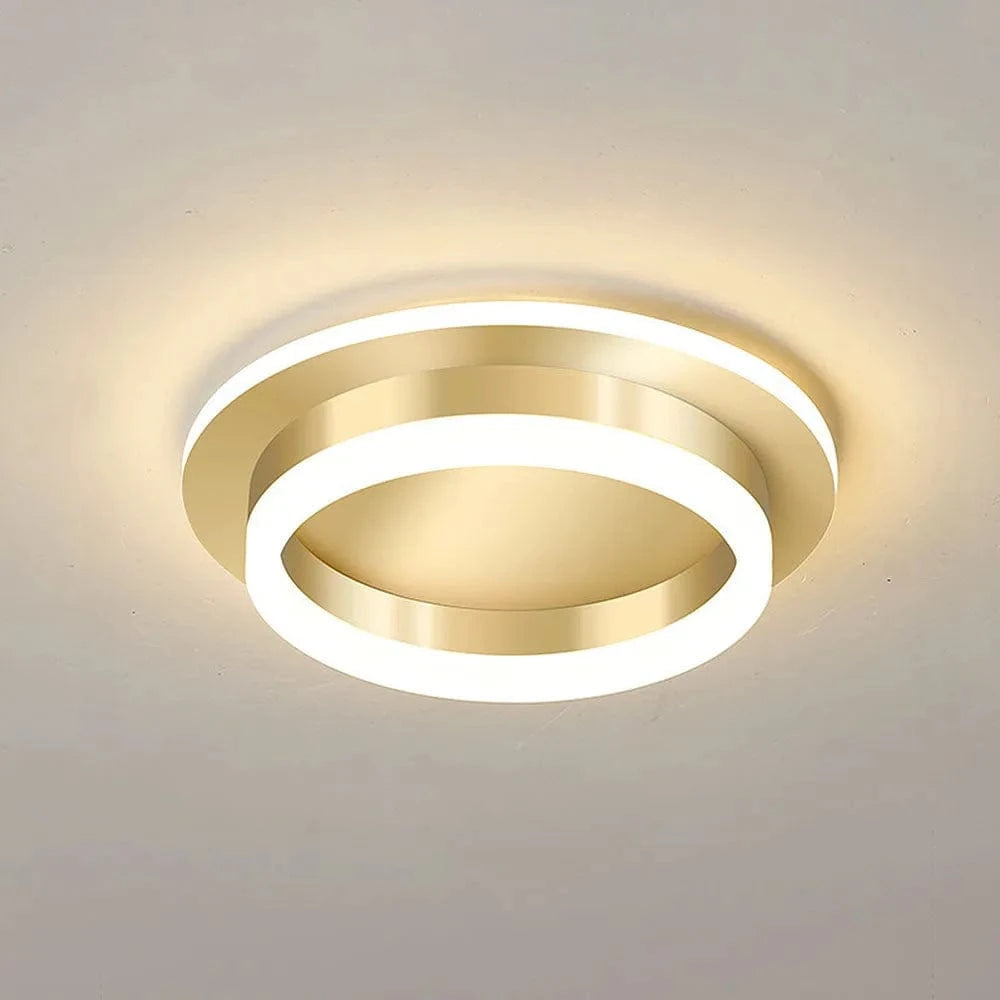 Modern LED Indoor Ceiling Light for Hallways, Stairs, and More Gold / Circle Norenza