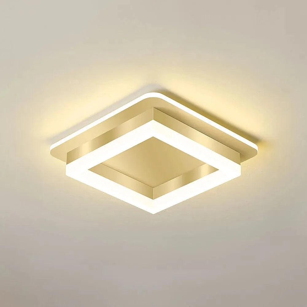 Modern LED Indoor Ceiling Light for Hallways, Stairs, and More Gold / Square Norenza