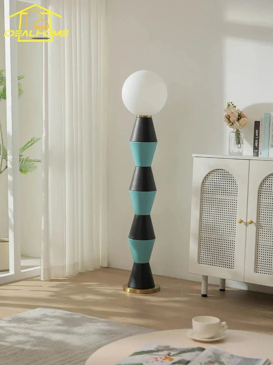 Modern LED Leather Floor Lamp for Home Décor Blue Norenza