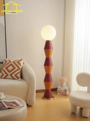 Modern LED Leather Floor Lamp for Home Décor Red Norenza