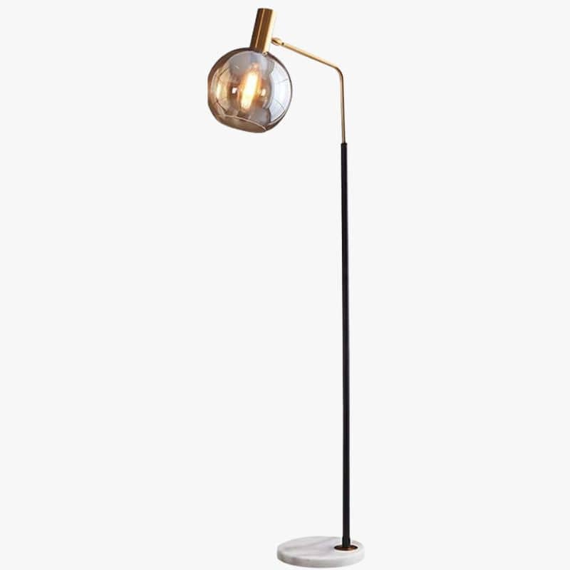 Modern LED Marble Floor Lamp with Adjustable Lighting Black Norenza