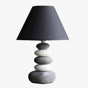 Modern LED Pebble Table Lamp with Gray Nordic Shade Norenza