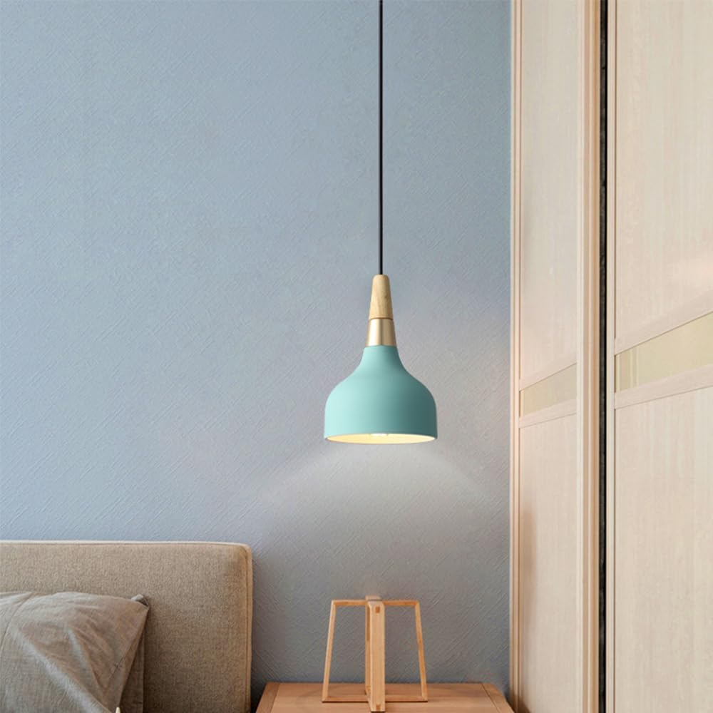 Modern LED Pendant Light with Colorful Metal Shade Norenza