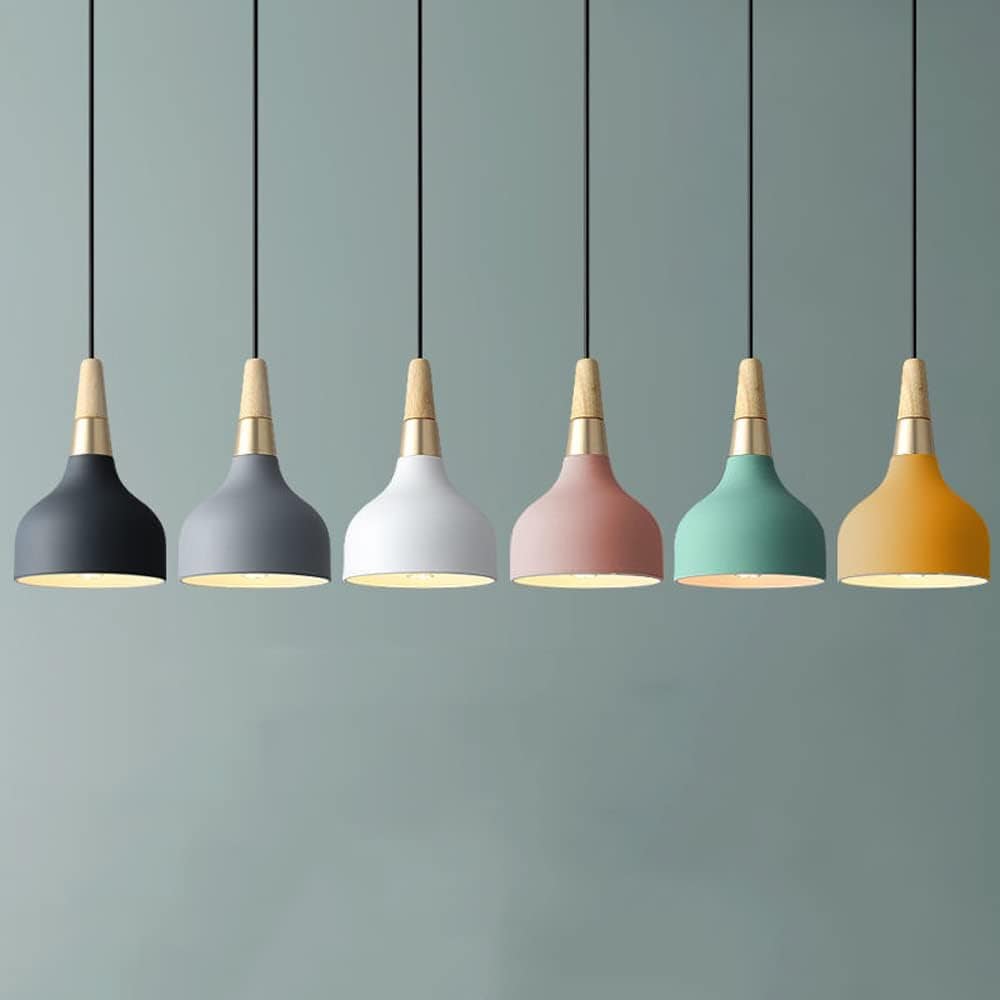 Modern LED Pendant Light with Colorful Metal Shade Norenza