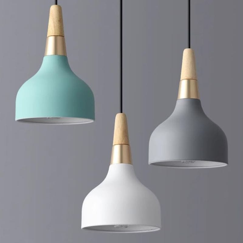 Modern LED Pendant Light with Colorful Metal Shade Norenza