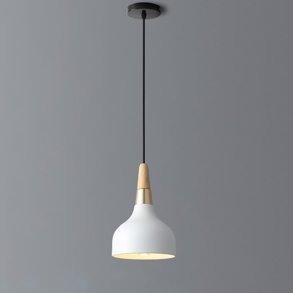 Modern LED Pendant Light with Colorful Metal Shade White Norenza