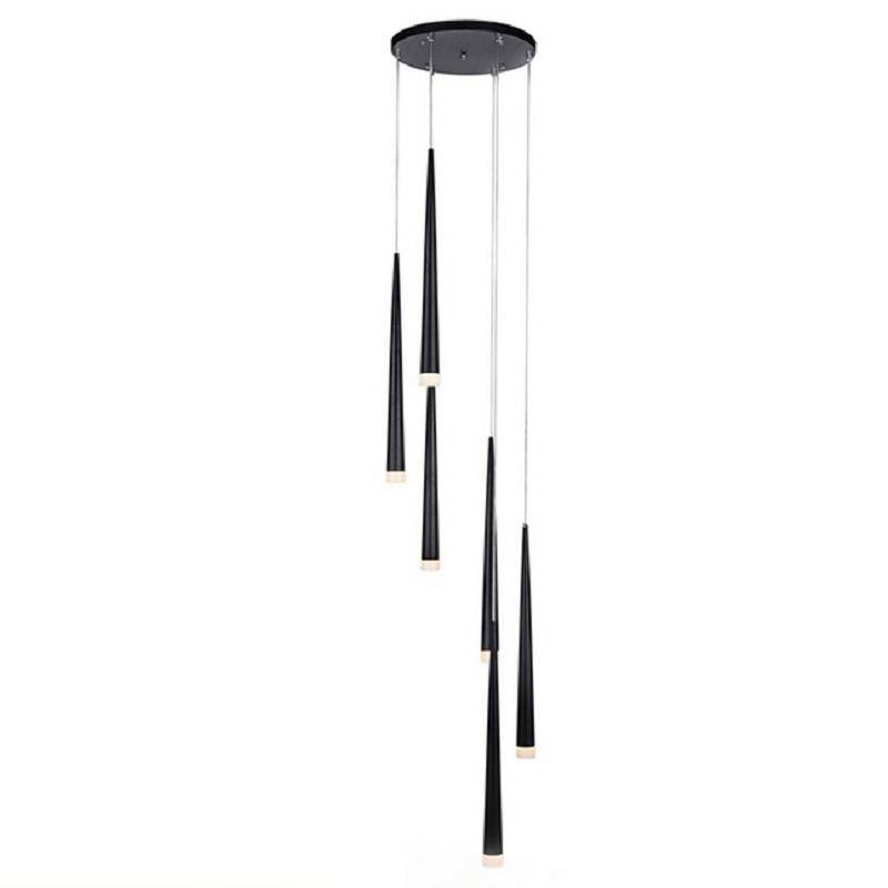 Modern LED Pendant Light with Cone Shades Combo 6 lights Norenza