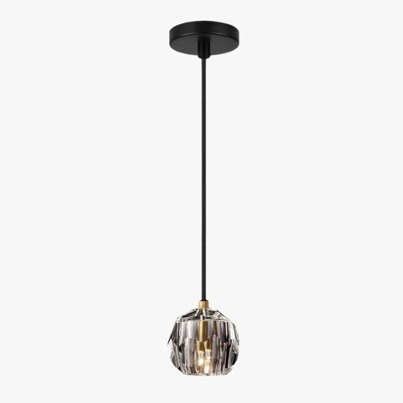 Modern LED Pendant Light with Crystal Shade - Ansley Black Norenza