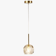 Modern LED Pendant Light with Crystal Shade - Ansley Gold Norenza