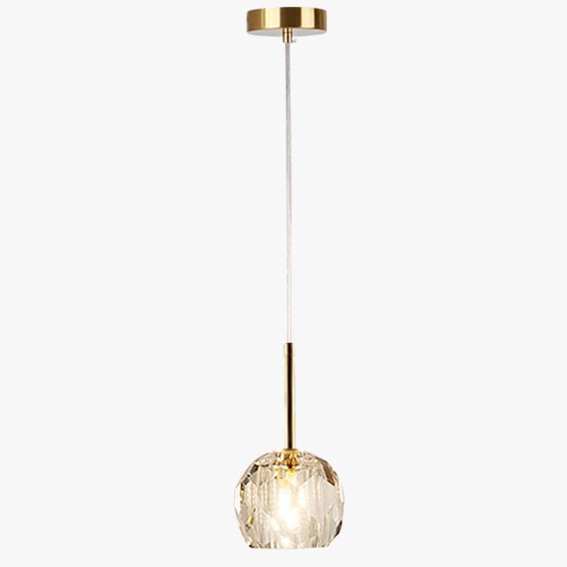 Modern LED Pendant Light with Crystal Shade - Ansley Gold Norenza