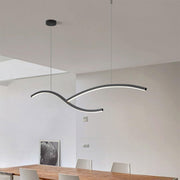Modern LED Pendant Light with Hyperbolic Acrylic Shade Black / 39.4" (100 cm) Norenza