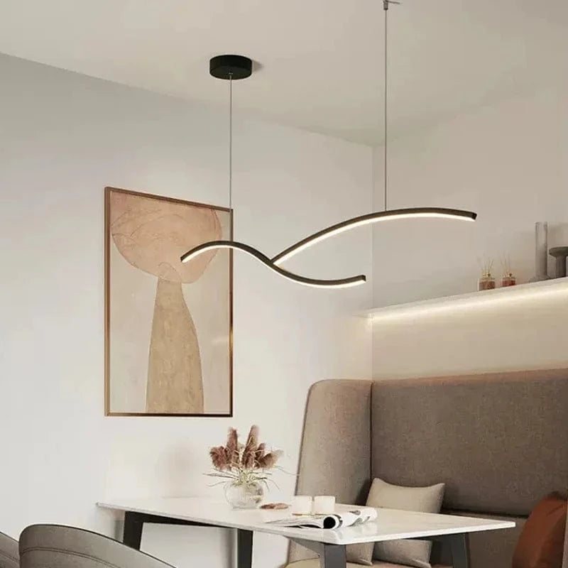 Modern LED Pendant Light with Hyperbolic Acrylic Shade Norenza