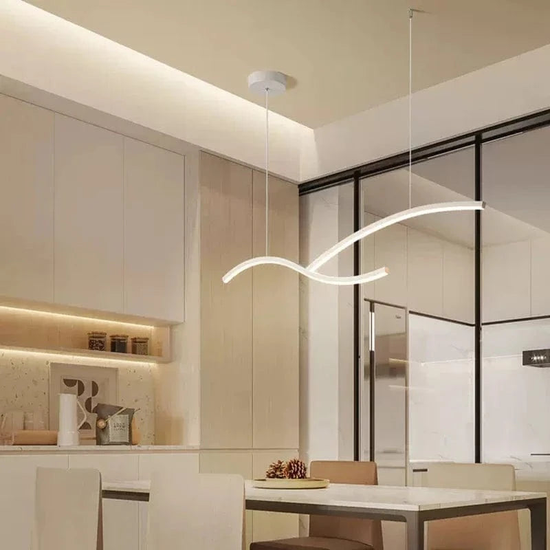 Modern LED Pendant Light with Hyperbolic Acrylic Shade Norenza