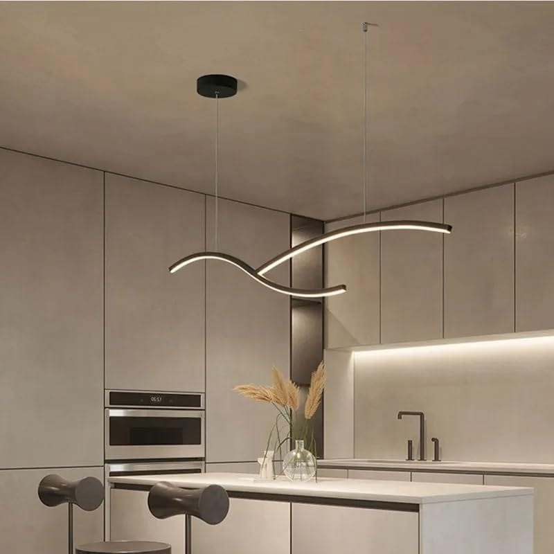 Modern LED Pendant Light with Hyperbolic Acrylic Shade Norenza