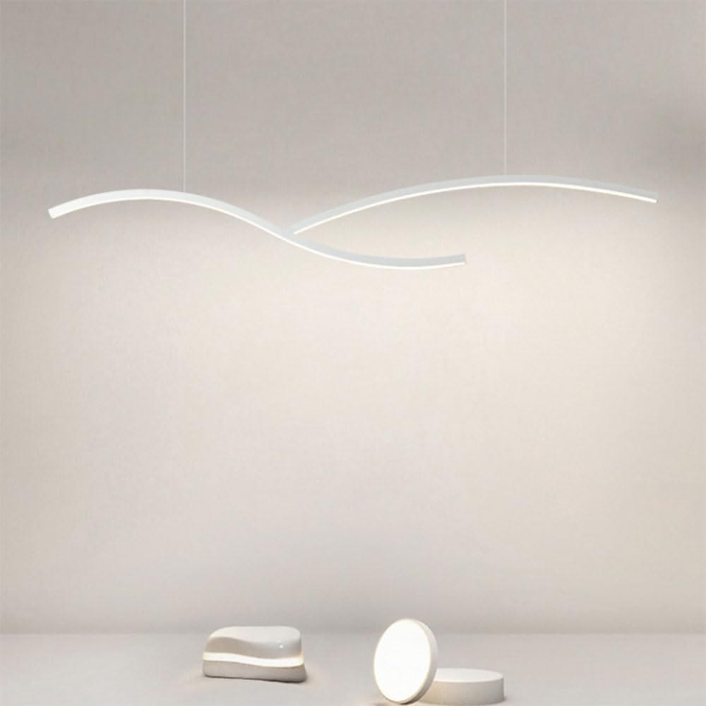 Modern LED Pendant Light with Hyperbolic Acrylic Shade White / 39.4" (100 cm) Norenza