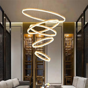 Modern LED Ring Pendant Light - Circular Ceiling Chandelier for Living Room, Dining Room, Staircase, and Home Lighting Norenza
