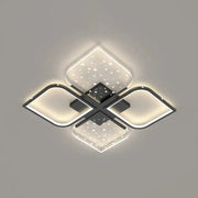 Modern LED Starry Sky Four-Leaf Grass Chandelier Black Norenza