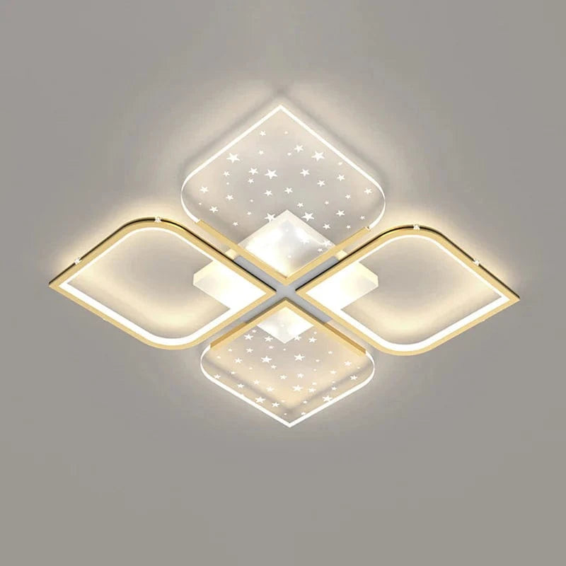 Modern LED Starry Sky Four-Leaf Grass Chandelier Gold Norenza