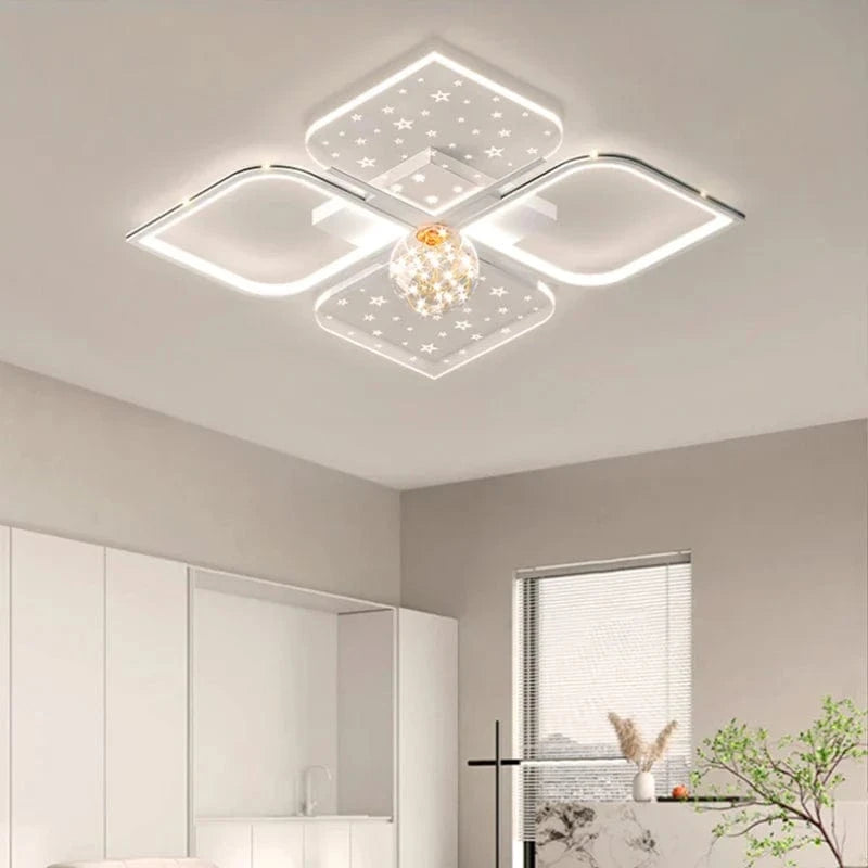 Modern LED Starry Sky Four-Leaf Grass Chandelier Norenza