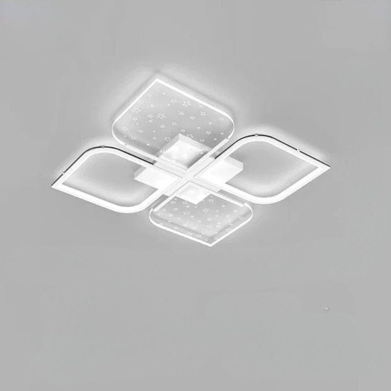 Modern LED Starry Sky Four-Leaf Grass Chandelier White Norenza