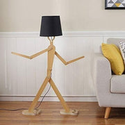 Modern LED Stick Figure Floor Lamp Black Norenza