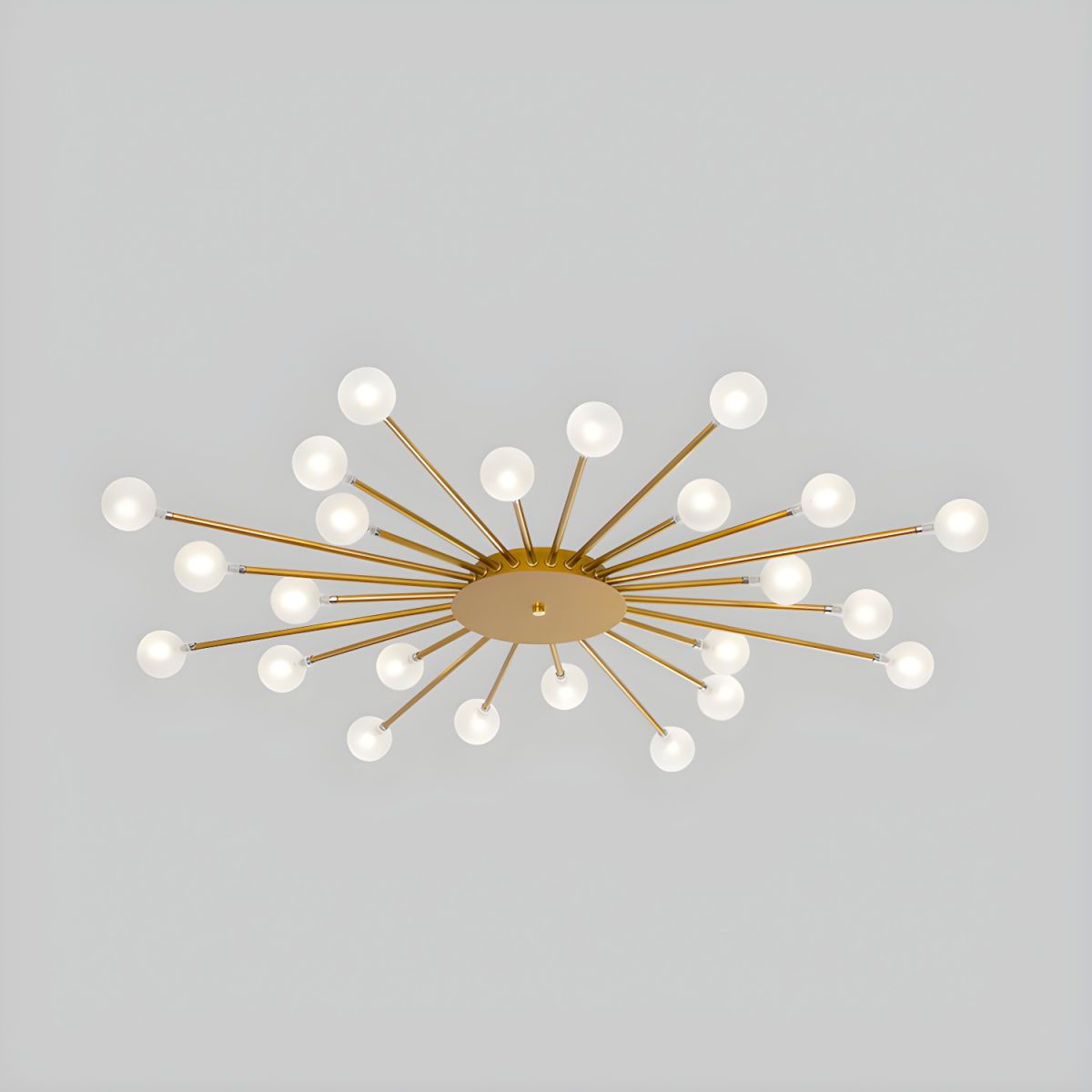 Modern LED Sun-Shaped Ceiling Light with Janira Beads Gold Norenza