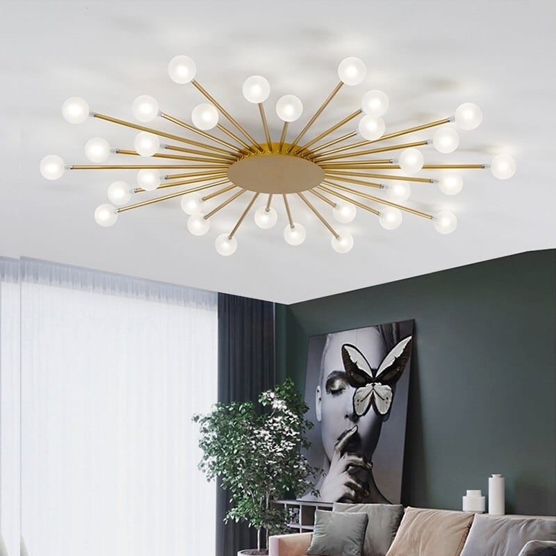 Modern LED Sun-Shaped Ceiling Light with Janira Beads Norenza