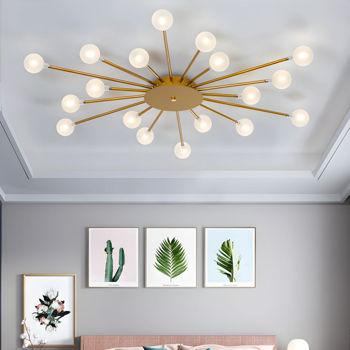 Modern LED Sun-Shaped Ceiling Light with Janira Beads Norenza