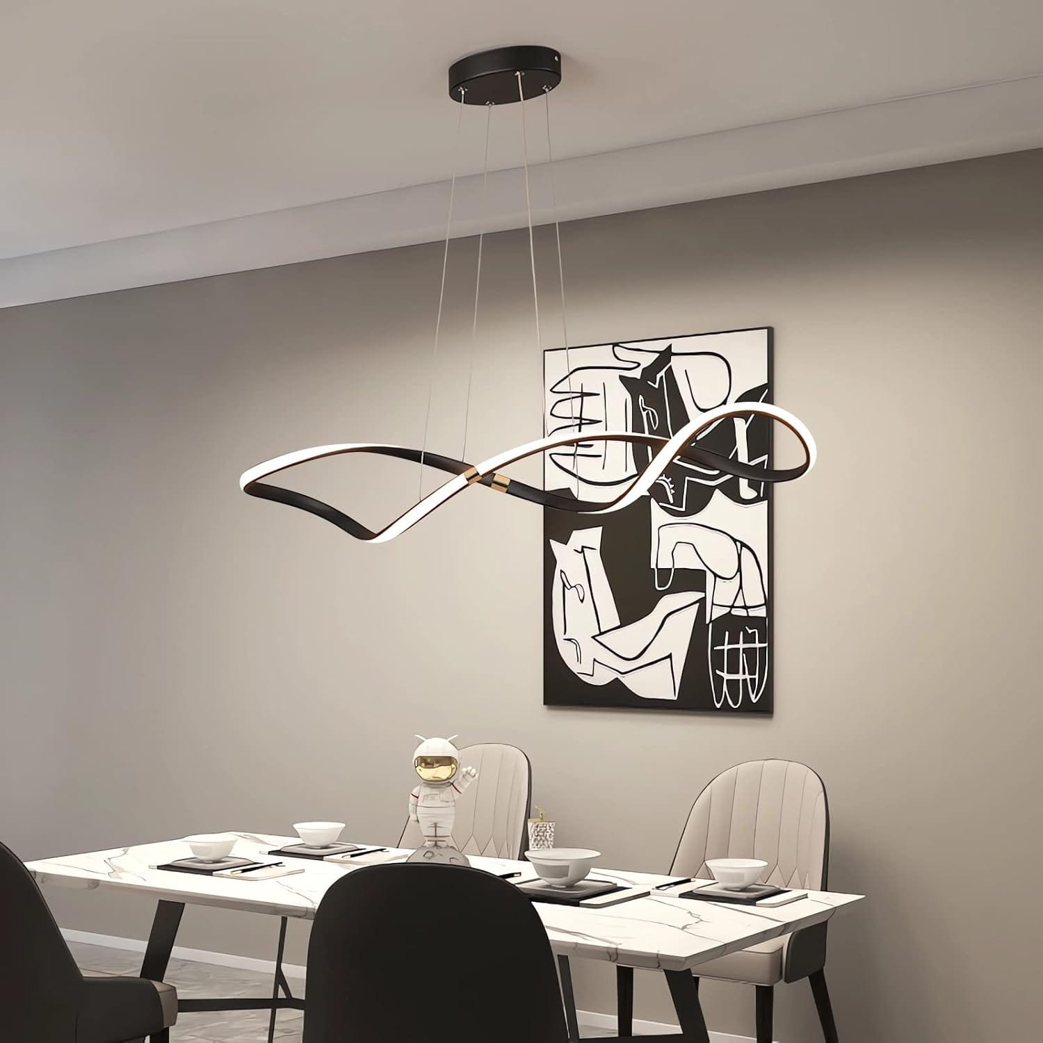 Modern LED Suspension Chandelier with Remote/App Control Norenza