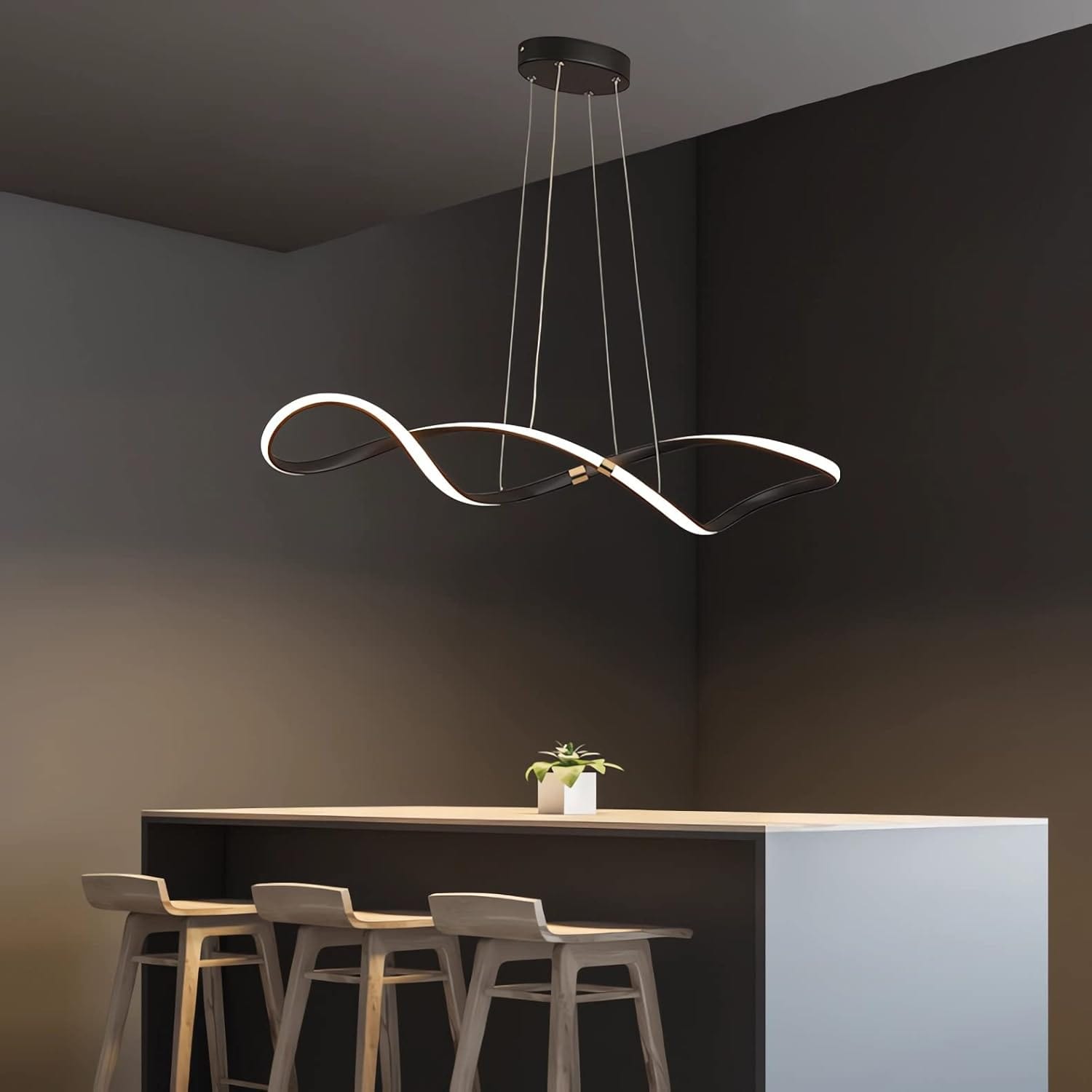 Modern LED Suspension Chandelier with Remote/App Control Norenza