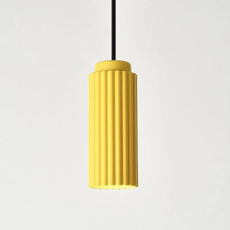 Modern LED Suspension Light with Colorful Tube Shade Kinna Yellow Norenza
