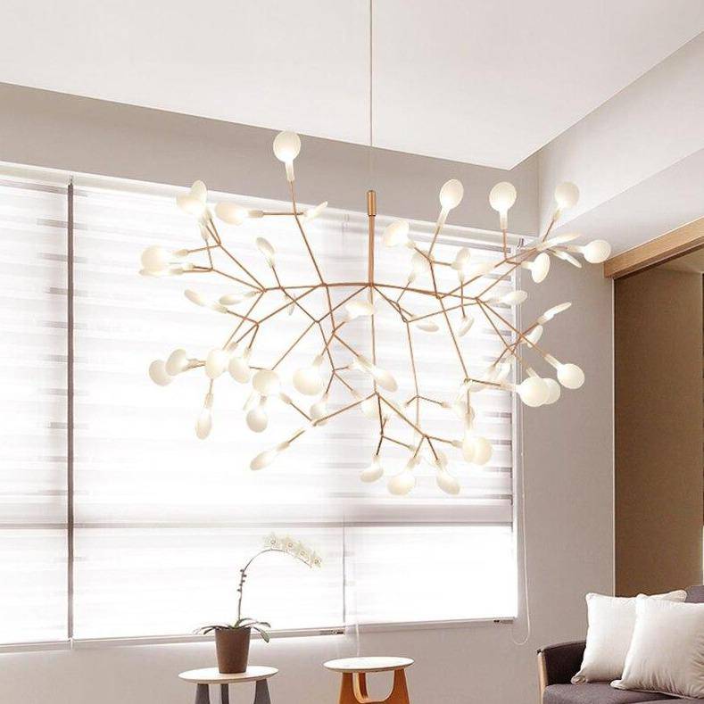 Modern LED Tree Suspension Light in Copper or Black Norenza