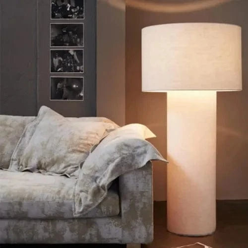 Modern LED Tube Fabric Floor Lamp for Stylish Lighting White Norenza