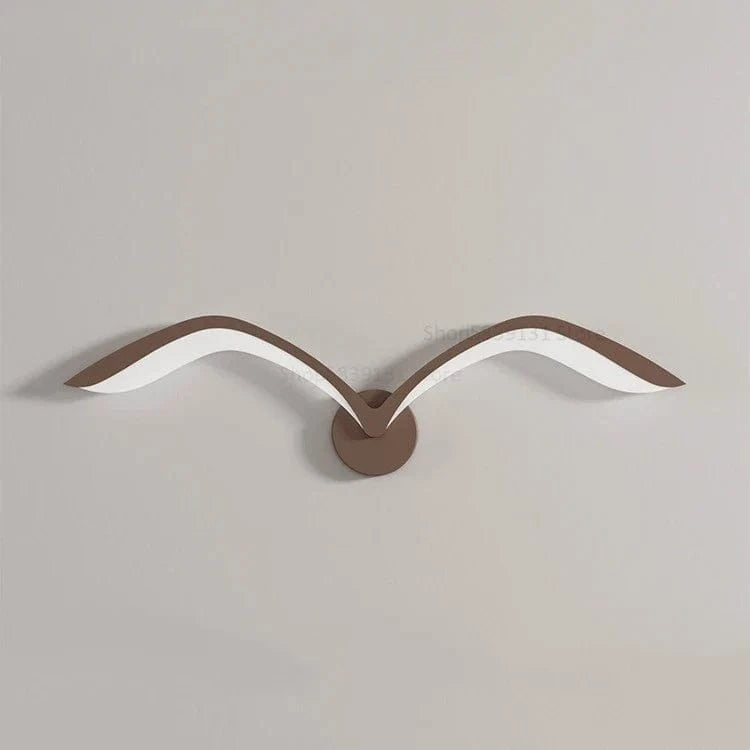 Modern LED Wall Sconce in Acrylic Seagull Design Brown Norenza