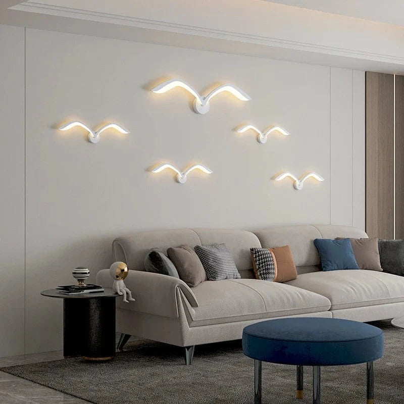 Modern LED Wall Sconce in Acrylic Seagull Design Norenza